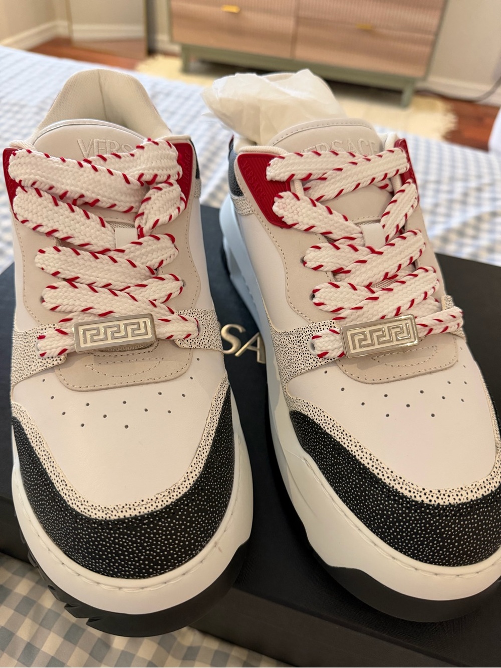Versace Odessa Leather Sneakers